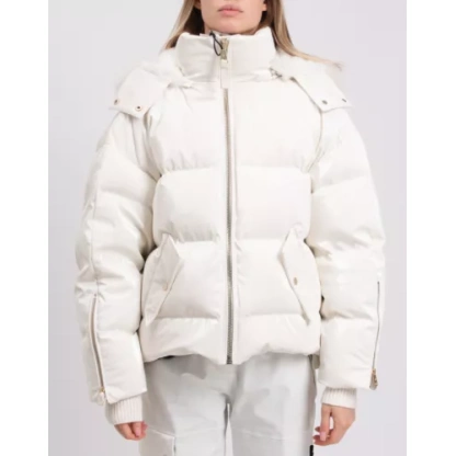 RRP €2600 NICOLE BENISTI Faraiya Down Puffer Jacket S Rabbit & Fox Fur Zipped