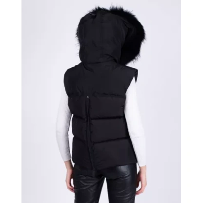 DSQUARED2 Down Quilted Gilet IT36 US0 UK4 XXS Hooded Raccoon Fur Trim  - Image 3