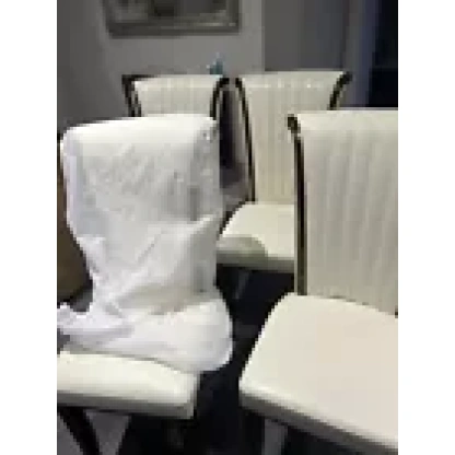 Lorient Faux Leather Cream Dining Chairs - Image 2